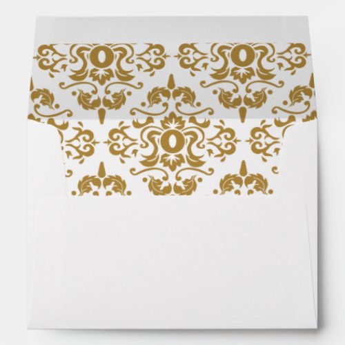 Elegant Black Gold Vintage 5x7 Wedding Invitation Envelope