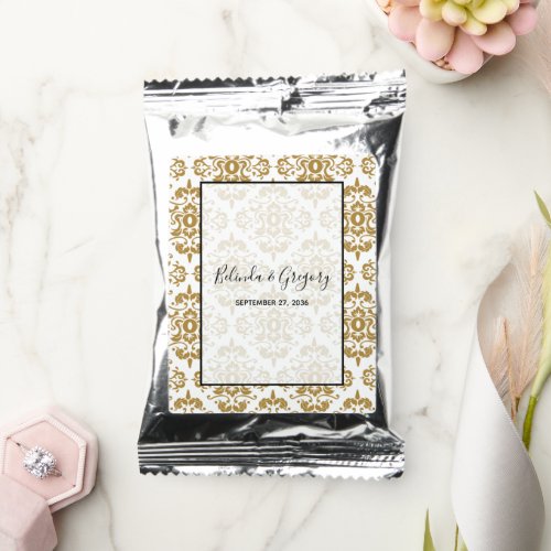 Elegant Black Gold Vintage Wedding   Coffee Drink Mix