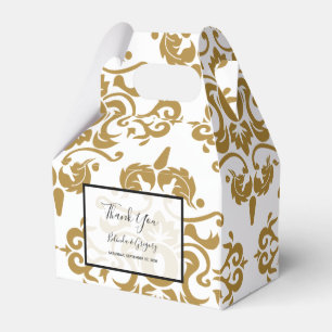 Elegant Black Gold Vintage Wedding Favor Boxes