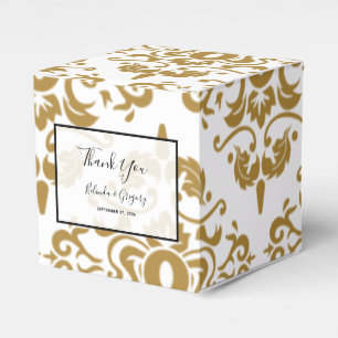 Elegant Black Gold Vintage Wedding Favor Boxes