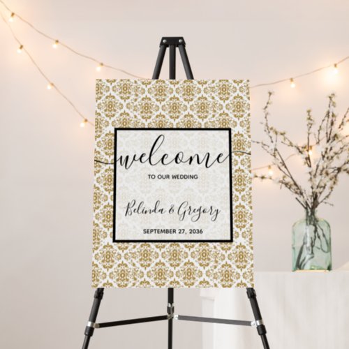 Elegant Black Gold Vintage Welcome Sign