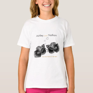 Elegant Black Gold Watercolor Fish Wedding T-Shirt