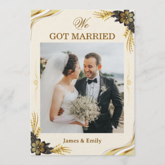 Elegant Black & Gold Wedding Announcement
