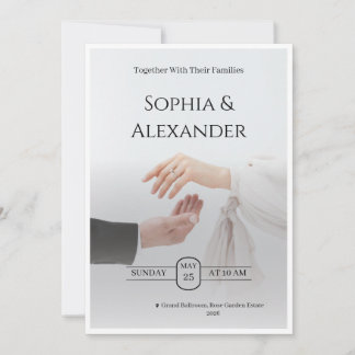 Elegant Black & Gold Wedding Invitation Template |