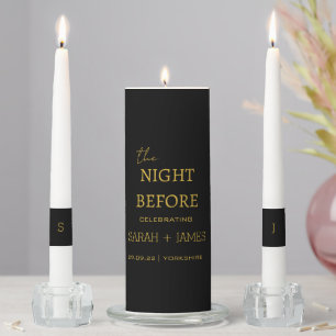 Elegant Black Gold Wedding The Night Before Unity Candle Set