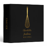 Elegant Black Gold Whisk Recipe Script 3 Ring Binder Elegant Black Gold Whisk Recipe Script 3 Ring Binder