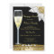 Elegant Black Gold White Champagne Brunch Invite