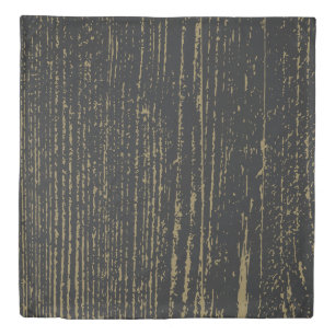 Elegant Black Gold Wood Grain Duvet Cover