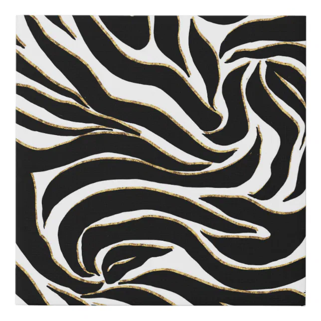 Elegant Black Gold Zebra White Animal Print Zazzle