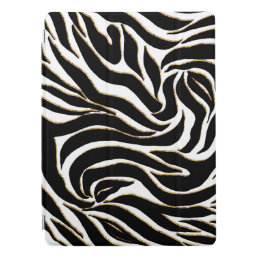 Elegant Black Gold Zebra White Animal Print iPad Pro Cover