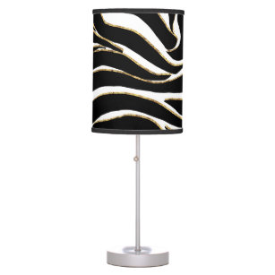 black and white striped lamp