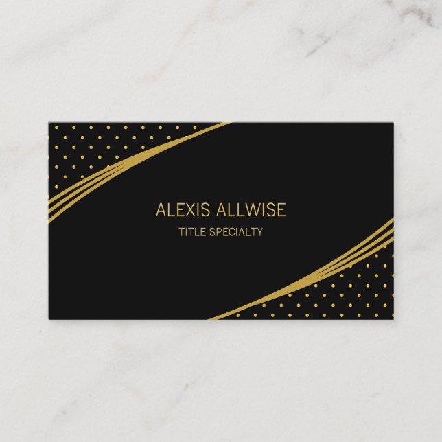 Elegant Black & Golden Business Card (Front)