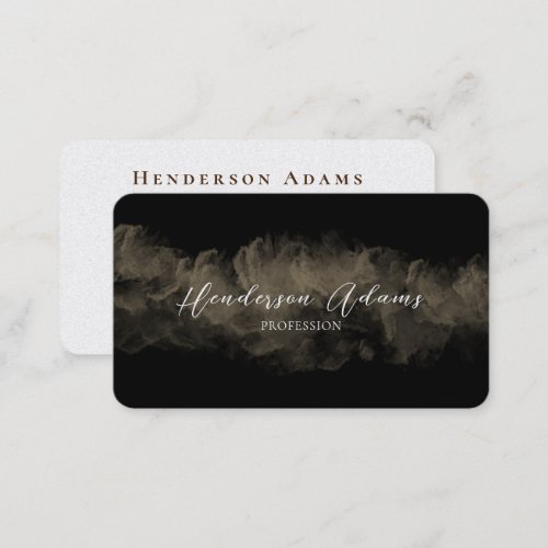  Elegant Black Golden Cloudy Abstract Signature Business Card
