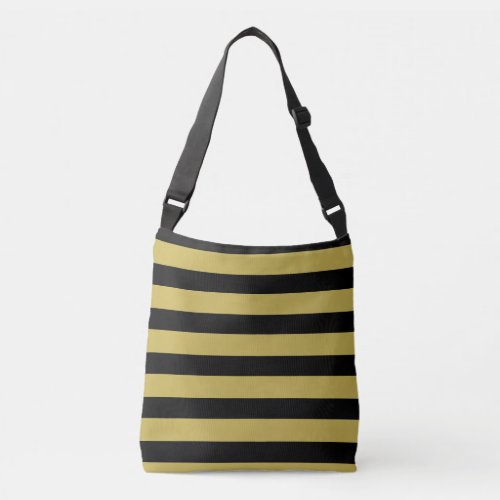 Elegant black  golden striped crossbody bag