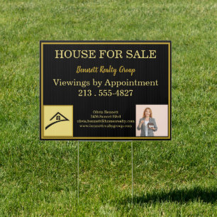 Elegant Black & GoldYard Sign