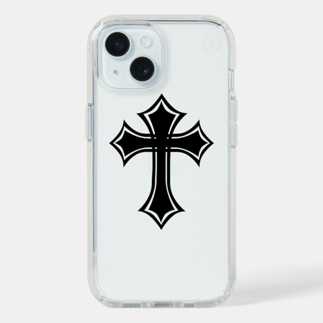 Elegant Black Gothic Cross Speck iPhone Case (Front (Blue))