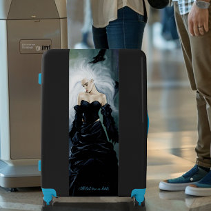 Elegant Black Gothic Mysterious Woman Ravens Mist Luggage