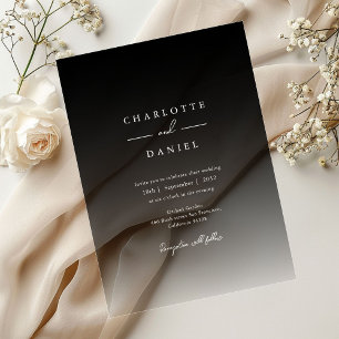Elegant Black Gradient Acrylic Wedding Invitations