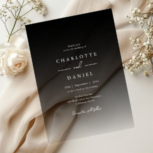 Elegant Black Gradient Acrylic Wedding Invitations