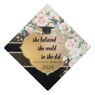 Elegant Black Graduate Cap Roses