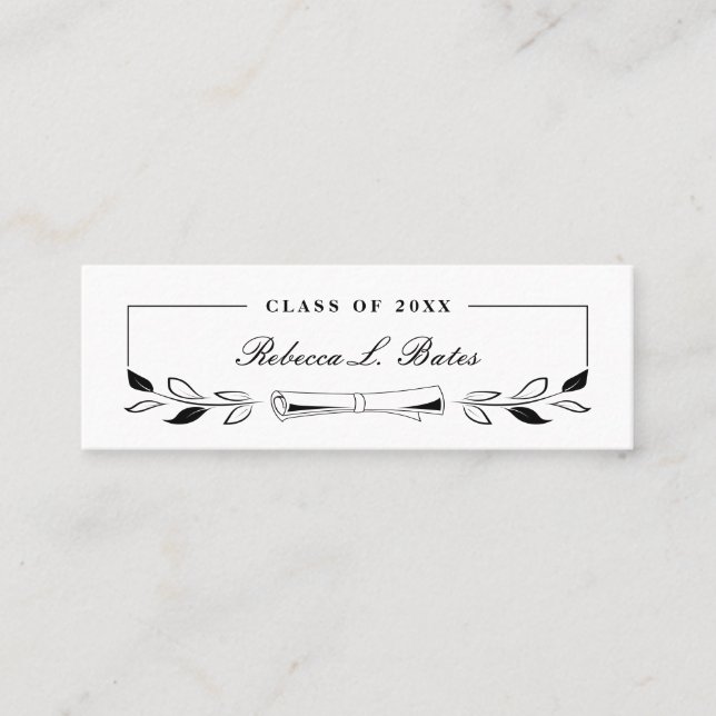 Elegant Black Graduate Name Cards Insert Cards (Front)