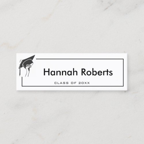 Elegant Black Graduate Name Cards Insert Cards