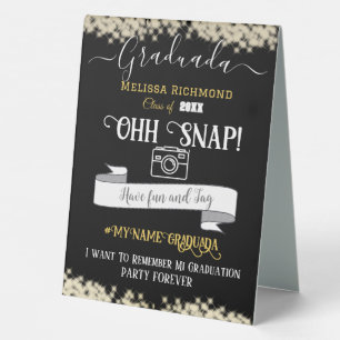 Elegant Black Graduated Spanish Oh Snap!! Table Tent
