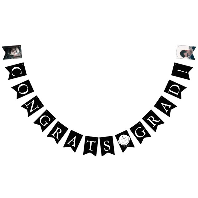 Elegant Black Graduation Party Bunting Flags (All)