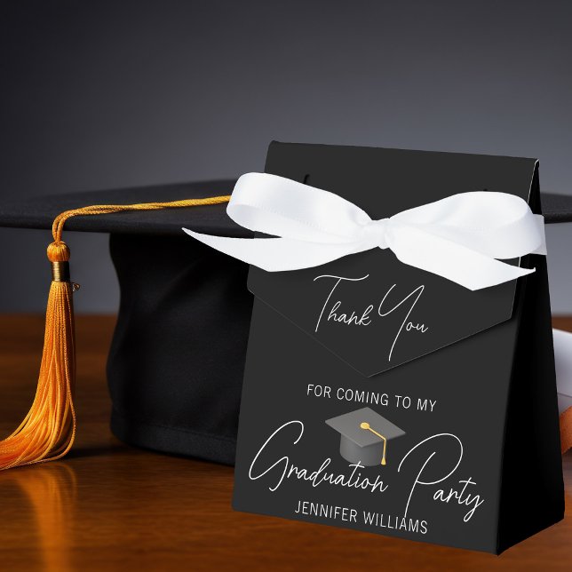 Elegant Black Graduation Party Personalized 2026 Favor Boxes (Creator Uploaded)