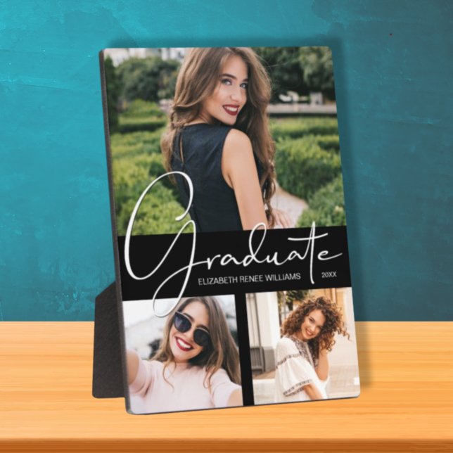 Elegant Black Graduation Photo Plaque (Creator Uploaded)
