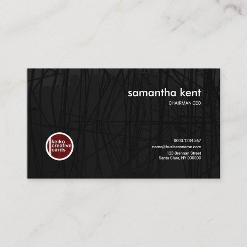 Elegant Black Graffiti Grunge CEO Chairman Business Card