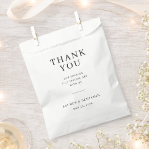 Elegant Black Gratitude Note Favor Bag