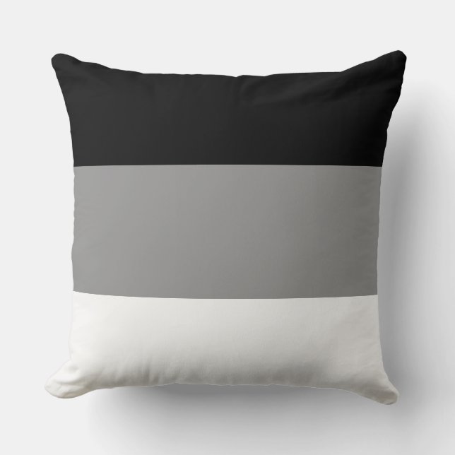Elegant Black Gray and White Throw Pillow (Front)