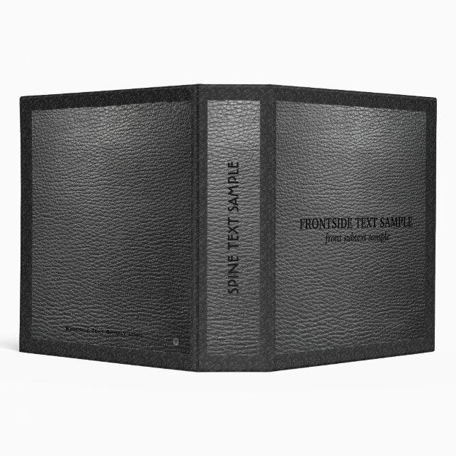 Elegant Black & Gray Faux Leather Texture Binder (Background)