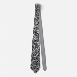 Elegant Black Gray Glitter Sparkle Pattern Neck Tie