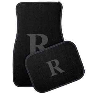 Elegant Black &gray Monogram  Car Floor Mat