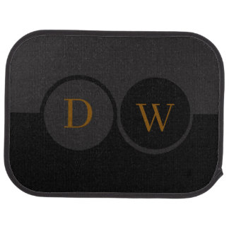 Elegant black &gray monogram car floor mat