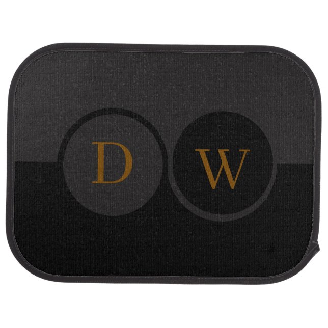 Elegant black &gray monogram car floor mat (Rear)