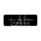 Elegant Black Gray Monogram Wedding Label 