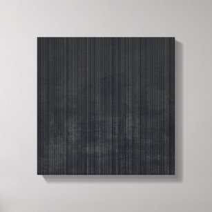 Elegant Black Gray rustic fiber striped abstract Canvas Print