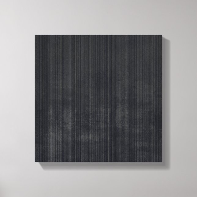 Elegant Black Gray rustic fiber striped abstract Canvas Print (Front)