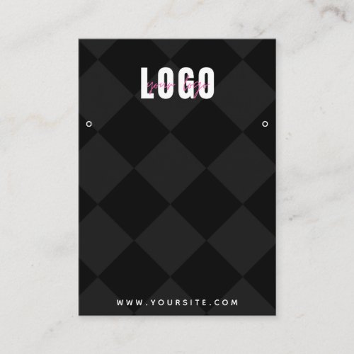 Elegant Black Gray Square Pattern Jewelry Display Business Card