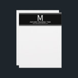 Elegant Black Gray Stripes Business Name Monogram Letterhead<br><div class="desc">Upscale elegant office letterhead template featuring black and gray stripes and a monogram letter. Personalize it with your information! Suitable for legal,  notary,  lawyer,  attorney,  advocate,  legal advisers,  and other businesses and personal matters. 
By Miri Creations - Created For You Only with you in Mind. All rights reserved.</div>