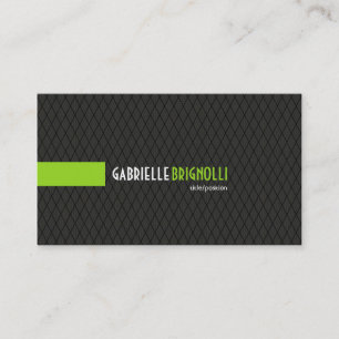Elegant Black & Green Geometric Pattern Business Card