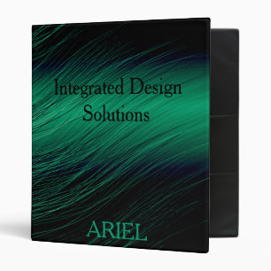 Elegant Black Green Personalized Professional  3 R Ring Binder