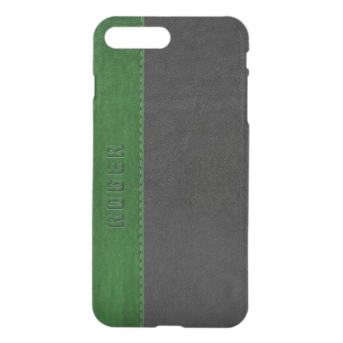 Elegant Black  Green Vintage Leather iPhone 8 Plus7 Plus Case