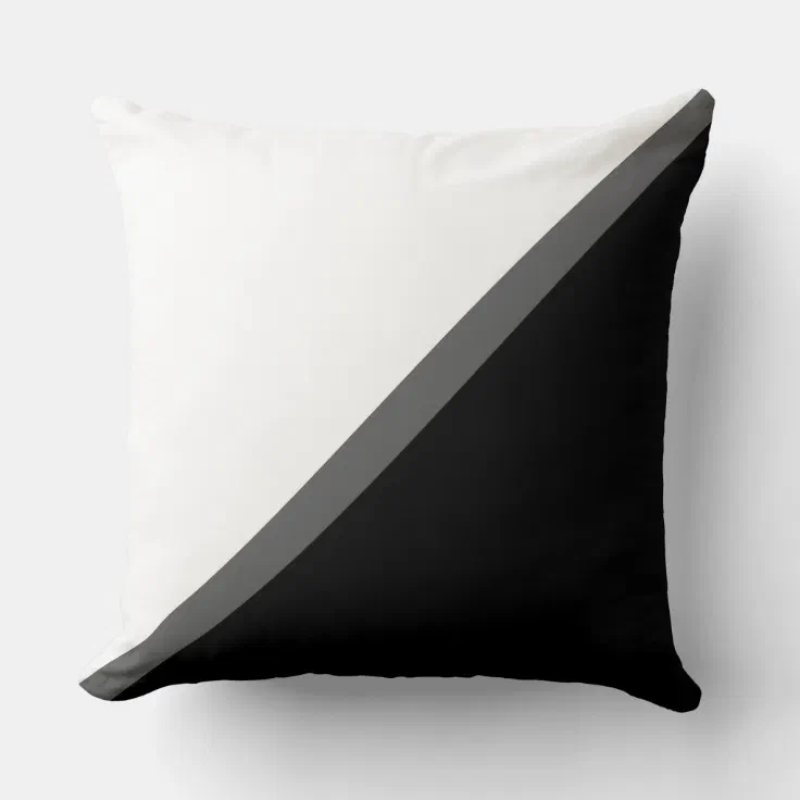 Elegant Black Grey and White Throw Pillow Zazzle