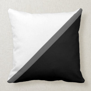 Elegant Black Grey and White Throw Pillow