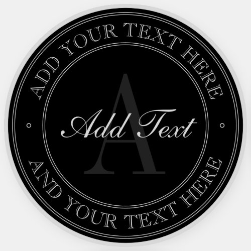 Elegant Black Grey Editable Text Transparent Sticker