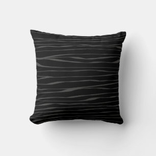 Elegant Black Grey Modern Abstract Zebra Throw Pillow